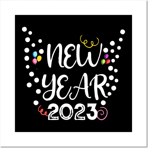 MERRY CHRISTMAS - HAPPY NEW YEAR 2023 Wall Art by levelsart